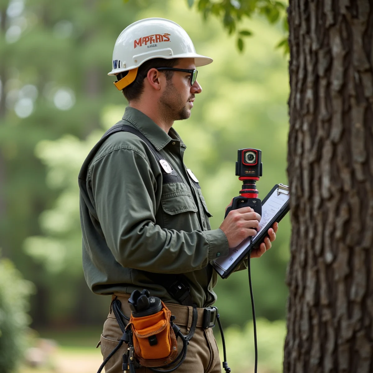Tree estimator evaluating height and canopy obstacles for tree removal quote