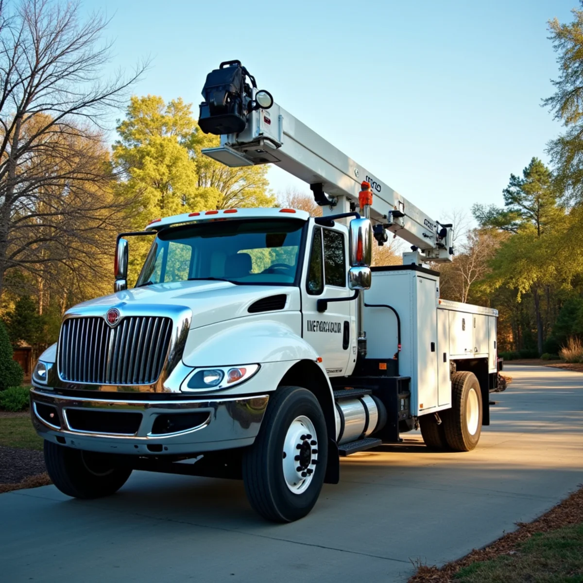 Race City Tree Crew dispatch headquarters and tree service equipment in Mooresville NC